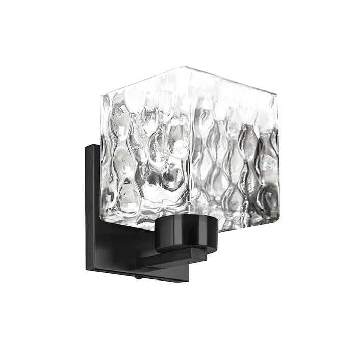 Dainolite Veda 1 Light Wall Sconce, Matte Black/Clear - VED-51W-MB-CLR