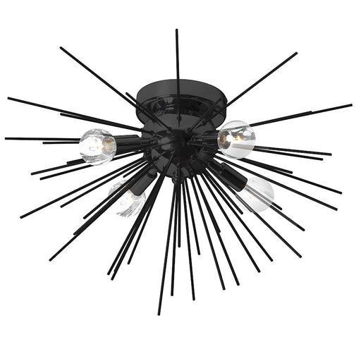 Dainolite Vega 18in 4-Light Flush Mount | Contemporary Matte Black | Hallway & Bedroom | 18 x 18 x 11 in | Model VEG-184FH-MB