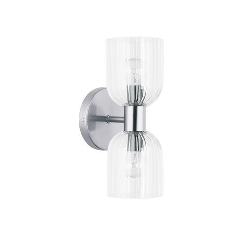 Dainolite Vienna 2-Light Wall Sconce | Transitional Polished Chrome and Clear Glass | Bathroom & Powder Room Vanity | 11.5 in H | Model VIE-102W-PC