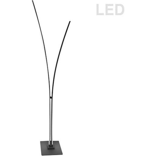 Dainolite Vincent LED Floor Lamp | Modern Matte Black and White Acrylic | Living Room & Bedroom Ambient Light | 65in Tall | Model VIN-6536LEDF-MB