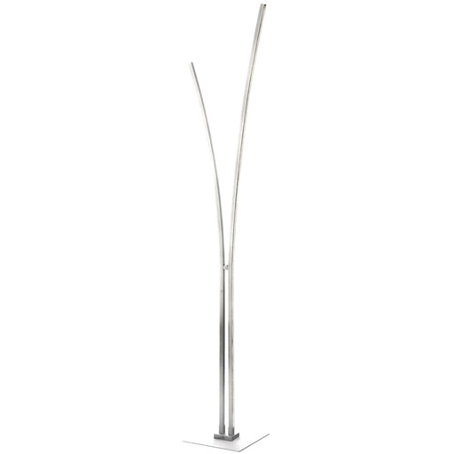 Dainolite Vincent 65in 1-Light Floor Lamp | Modern Silver and White Silicone | Living Room & Bedroom | 2720 Lumens 3000K | Model VIN-6536LEDF-SV