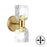 Dainolite Vallora 2 Light Bath/Vanity, Aged Brass/Clear - VLA-102W-AGB-CLR