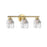 Dainolite Vallora 3 Light Bath/Vanity, Aged Brass/Clear