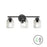 Dainolite Vallora 3 Light Bath/Vanity, Matte Black/Clear