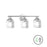 Dainolite Vallora 3 Light Bath/Vanity, Polished Chrome/Clear
