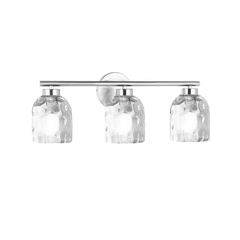 Dainolite Vallora 3-Light Vanity Light | Transitional Polished Chrome and Clear Glass | Bathroom & Powder Room | 21 in W | Model VLA-213W-PC-CLR