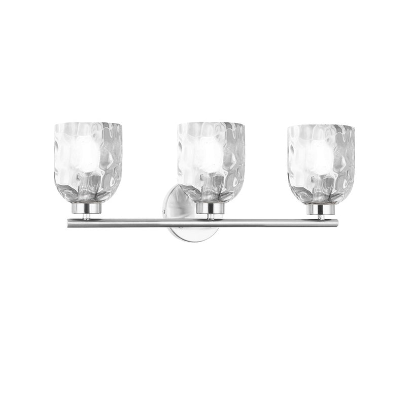 Dainolite Vallora 3-Light Vanity Light | Transitional Polished Chrome and Clear Glass | Bathroom & Powder Room | 21 in W | Model VLA-213W-PC-CLR