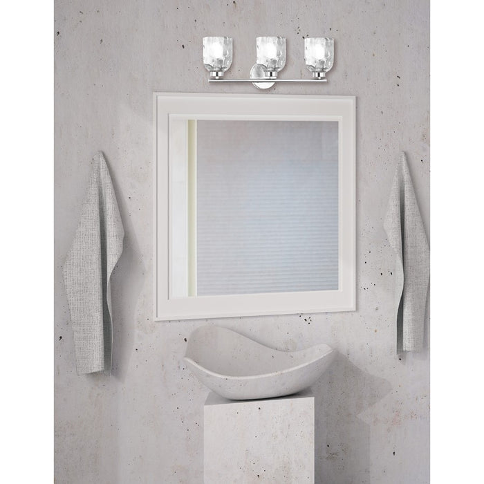 Dainolite Vallora 3 Light Bath/Vanity, Polished Chrome/Clear