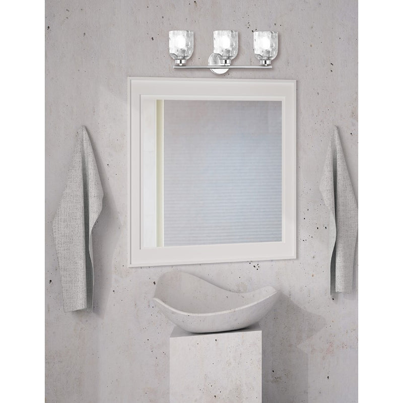 Dainolite Vallora 3-Light Vanity Light | Transitional Polished Chrome and Clear Glass | Bathroom & Powder Room | 21 in W | Model VLA-213W-PC-CLR