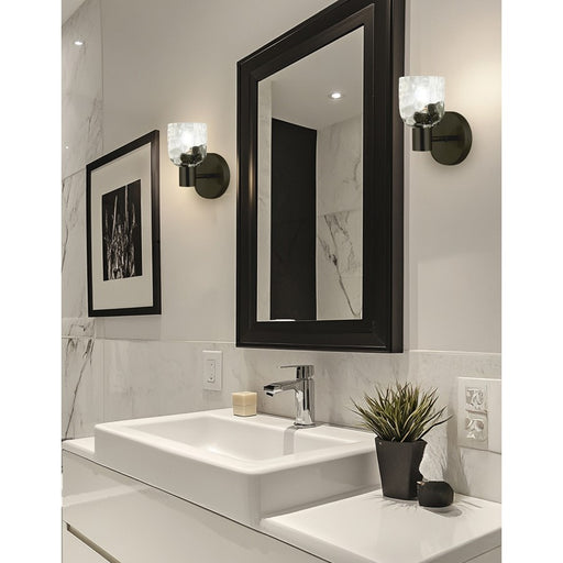 Dainolite Vallora 1 Light Bath/Vanity, Matte Black/Clear