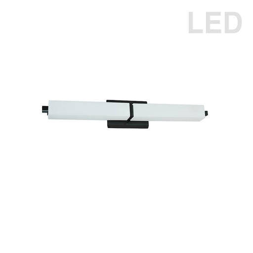 Dainolite VLD-172 27in 1-Light Vanity Light | Contemporary Matte Black and White Glass | Bathroom Vanity | 3 x 27 x 5 in | Model VLD-172-24-MB