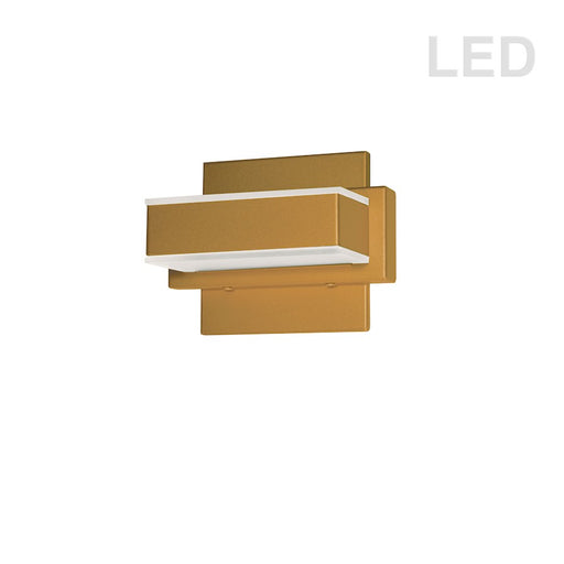 Dainolite VLD-215 6in 1-Light Vanity Light | Painted Gold and Frosted Acrylic | Bathroom Vanity | 6 x 4.75 x 4.5 in | Model VLD-215-1W-GLD