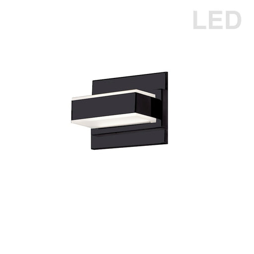 Dainolite VLD-215 6in 1-Light Vanity Light | Matte Black Painted and Frosted Acrylic | Bathroom Vanity | 6 x 4.75 x 4.5 in | Model VLD-215-1W-MB