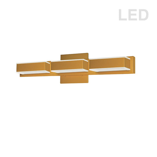 Dainolite VLD-215 20in 3-Light Vanity Light | Painted Gold and Frosted Acrylic | Bathroom Vanity | 20 x 4.75 x 4.5 in | Model VLD-215-3W-GLD