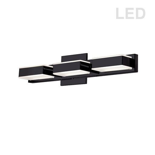 Dainolite VLD-215 20in 3-Light LED Vanity Light | Modern Matte Black and Frosted Acrylic | Bathroom Vanity | 20 x 4.75 x 4.5 in | Model VLD-215-3W-MB