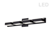 Dainolite VLD-215 26.7in 4-Light LED Vanity Light | Modern Matte Black and Frosted Acrylic | Bathroom Vanity | Model VLD-215-4W-MB