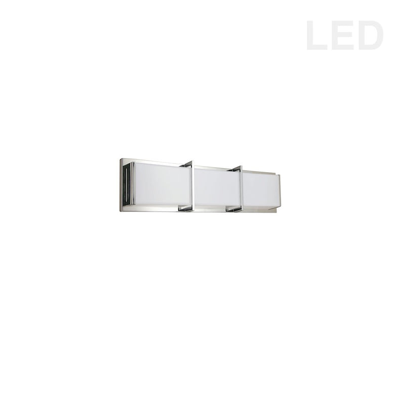 Dainolite Winston 17in 1-Light LED Vanity Light | Modern Polished Chrome and White Acrylic | Bathroom Vanity | 17 x 3.25 x 5 in | Model VLD-411-PC