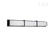 Dainolite Winston 40in 1-Light Vanity | Modern Matte Black and White Acrylic | Bathroom Vanity | 40 x 3 x 5 in | Model VLD-414-MB