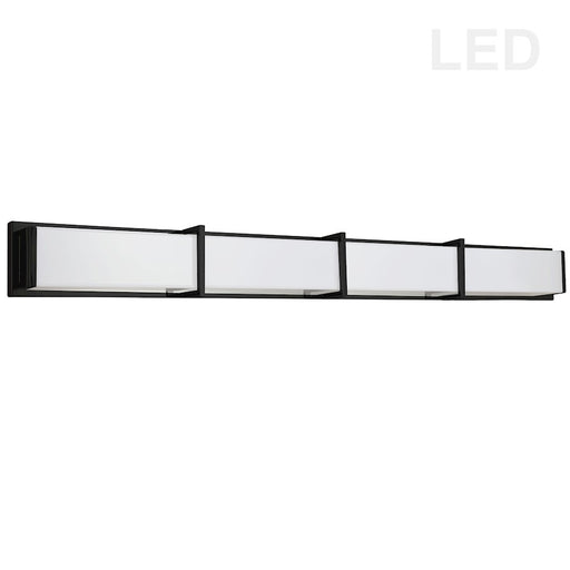 Dainolite Winston 46in 1-Light Vanity | Modern Matte Black and White Acrylic | Bathroom Vanity | 46 x 3 x 5 in | Model VLD-415-MB