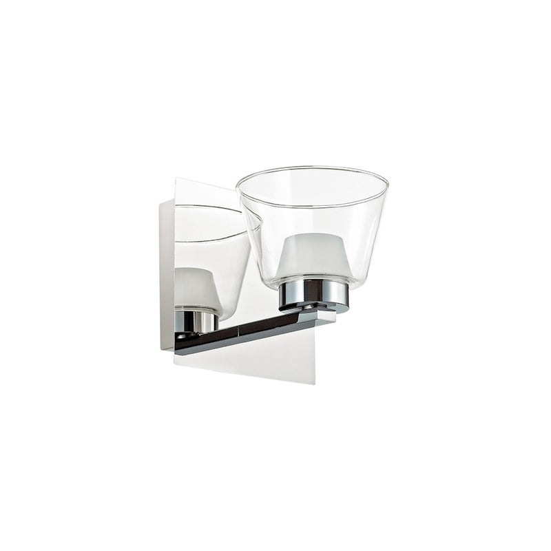 Dainolite 1-Light Wall Sconce | Modern Polished Chrome and Clear/White Glass | Hallway & Bathroom Accent | 6 x 7 x 6 in | Model VLD836-1W-PC