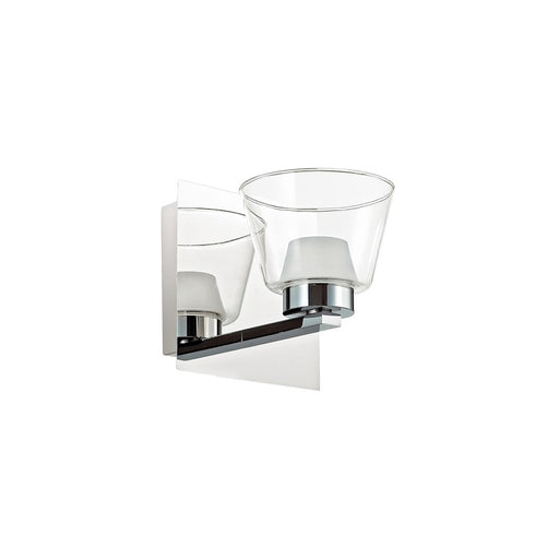 Dainolite 1-Light Wall Sconce | Modern Polished Chrome and Clear/White Glass | Hallway & Bathroom Accent | 6 x 7 x 6 in | Model VLD836-1W-PC