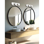 Dainolite Velma 20in 3-Light Vanity | Transitional Matte Black and Clear Glass | Bathroom & Powder Room | 20 x 3 x 5 in | Model VLM-2030LEDW-MB-CLR