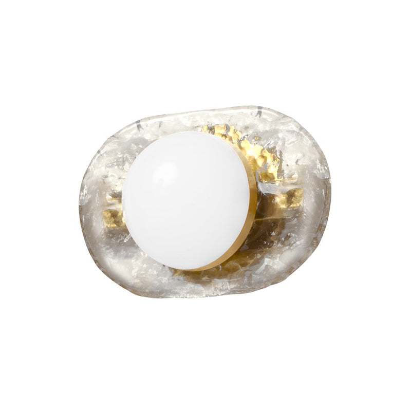 Dainolite Velma 9in 1-Light Vanity | Transitional Aged Brass and Clear Glass | Bathroom & Powder Room | 945 Lumens 3000K | Model VLM-910LEDW-AGB-CLR