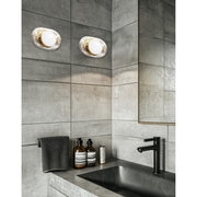 Dainolite Velma 9in 1-Light Vanity | Transitional Aged Brass and Clear Glass | Bathroom & Powder Room | 945 Lumens 3000K | Model VLM-910LEDW-AGB-CLR