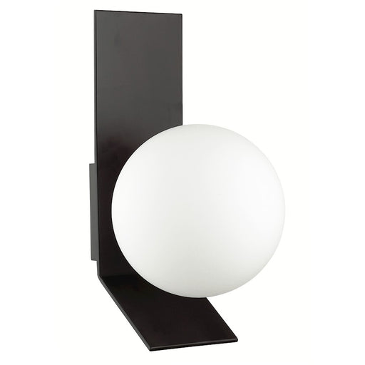 Dainolite Valemont 8in 1-Light Wall Sconce | Modern Opal White Glass and Matte Black Metal | Bedroom & Hallway Accent | Model VMT-81W-MB