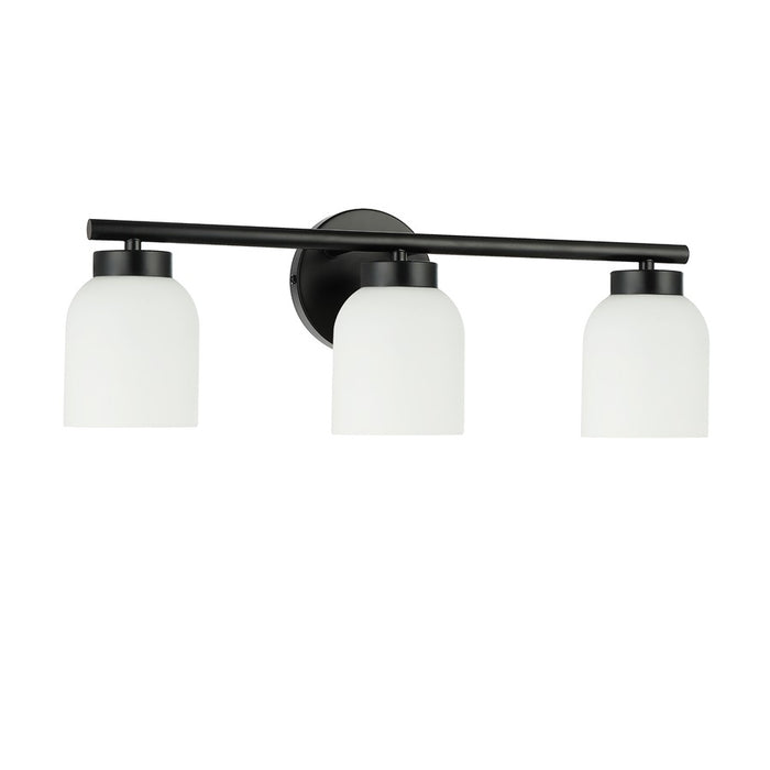 Dainolite Vonda 3 Light Bath/Vanity, Matte Black/White - VND-213W-MB