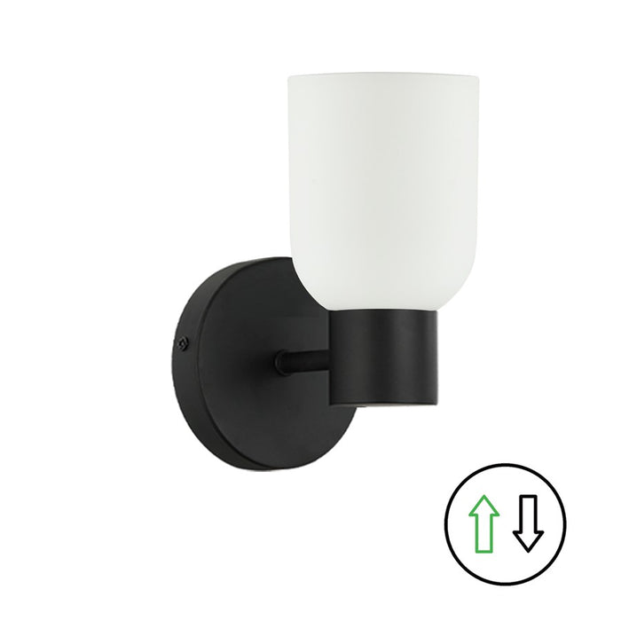 Dainolite Vonda 1 Light Wall Sconce, Matte Black/White