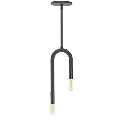 Dainolite Wand 5in 2-Light Pendant | Modern Matte Black Metal | Kitchen Island & Dining Room | 25-56in Drop | Model WAN-152P-MB