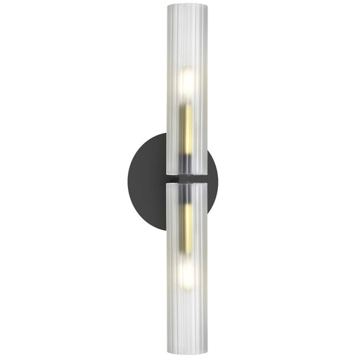 Dainolite Wand 20in 2-Light Wall Sconce | Transitional Matte Black and Aged Brass with Frosted Glass | Bathroom & Bedroom | Model WAN-192W-MB-AGB-FR