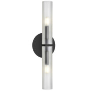 Dainolite Wand 20in 2-Light Wall Sconce | Transitional Matte Black with Frosted Glass | Bathroom & Bedroom Hallway | Model WAN-192W-MB-FR