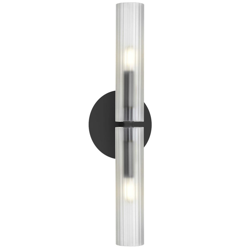 Dainolite Wand 20in 2-Light Wall Sconce | Transitional Matte Black with Frosted Glass | Bathroom & Bedroom Hallway | Model WAN-192W-MB-FR