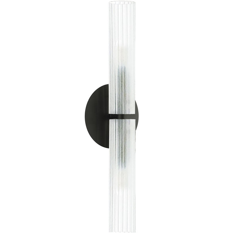 Dainolite Wand 20in 2-Light Wall Sconce | Transitional Matte Black with Frosted Glass | Bathroom & Bedroom Hallway | Model WAN-192W-MB-FR