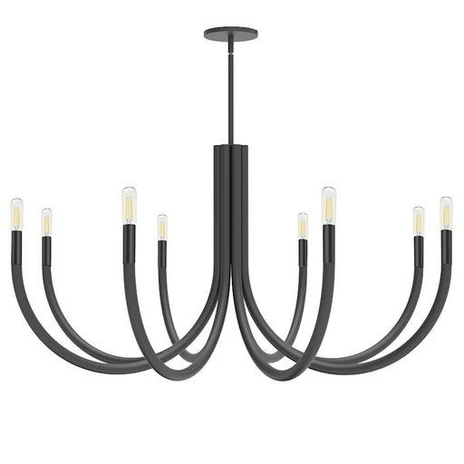 Dainolite Wand 38in 8-Light Chandelier | Modern Matte Black Metal | Dining Room & Foyer | 38 x 38 x 19 in | Model WAN-388C-MB
