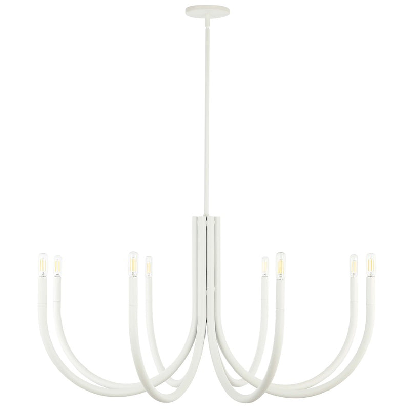Dainolite Wand 38in 8-Light Chandelier | Modern Sandy White Metal | Dining Room & Foyer | 38 x 38 x 19 in | Model WAN-388C-SW