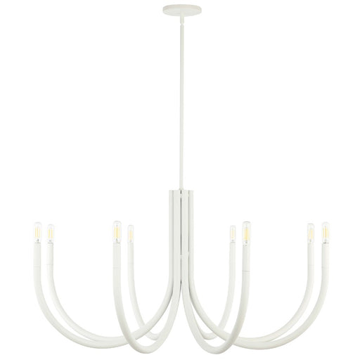Dainolite Wand 38in 8-Light Chandelier | Modern Sandy White Metal | Dining Room & Foyer | 38 x 38 x 19 in | Model WAN-388C-SW