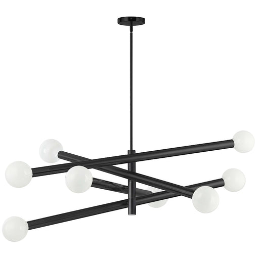 Dainolite Wand 36in 8-Light Linear Pendant | Modern Matte Black Metal | Foyer & Kitchen Island | 36 x 36 x 19 in | Model WAN-398C-MB