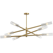 Dainolite Wand 47in 8-Light Pendant | Transitional Aged Brass and Frosted Glass | Kitchen Island & Dining Room | Model WAN-448C-AGB-FR