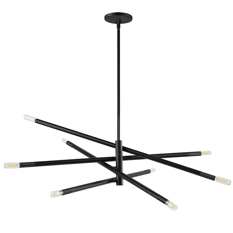 Dainolite Wand 50in 8-Light Pendant | Modern Matte Black Metal | Kitchen Island & Dining Room | 50 x 50 x 8 in | Model WAN-548P-MB