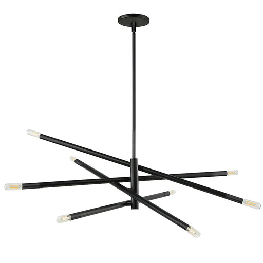 Dainolite Wand 50in 8-Light Pendant | Modern Matte Black Metal | Kitchen Island & Dining Room | 50 x 50 x 8 in | Model WAN-548P-MB