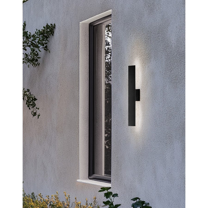 Dainolite Wheatherly 1Lt 24" Outdoor Wall Sconce, Matte Black
