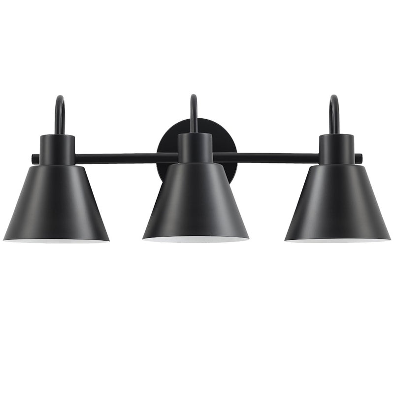Dainolite Westley 21in 3-Light Vanity | Transitional Matte Black Metal | Bathroom & Powder Room | 7 x 21.5 x 8.25 in | Model WES-203W-MB