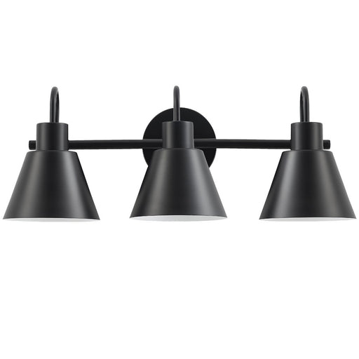 Dainolite Westley 21in 3-Light Vanity | Transitional Matte Black Metal | Bathroom & Powder Room | 7 x 21.5 x 8.25 in | Model WES-203W-MB