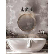 Dainolite Westley 21in 3-Light Vanity | Transitional Matte Black Metal | Bathroom & Powder Room | 7 x 21.5 x 8.25 in | Model WES-203W-MB