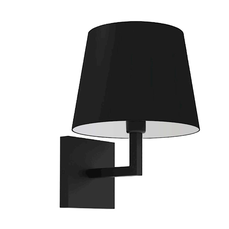 Dainolite Whitney 1-Light Wall Sconce | Modern Matte Black and Black HardBack Fabric Shade | Foyer, Hall & Bedroom Accent | 8 x 8.5 | Model WHN-91W-MB-BK