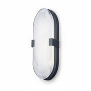 Dainolite Willmina 12in 1-Light LED Wall Sconce | Transitional Matte Black and White Glass | Bathroom & Hallway Accent | 12 x 4.25 | Model WLA-1215LEDW-MB