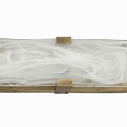 Dainolite Willmina 16in 1-Light LED Wall Sconce | Transitional Aged Brass and White Glass | Bathroom & Hallway | 800 Lumens 3000K | Model WLA-1620LEDW-AGB